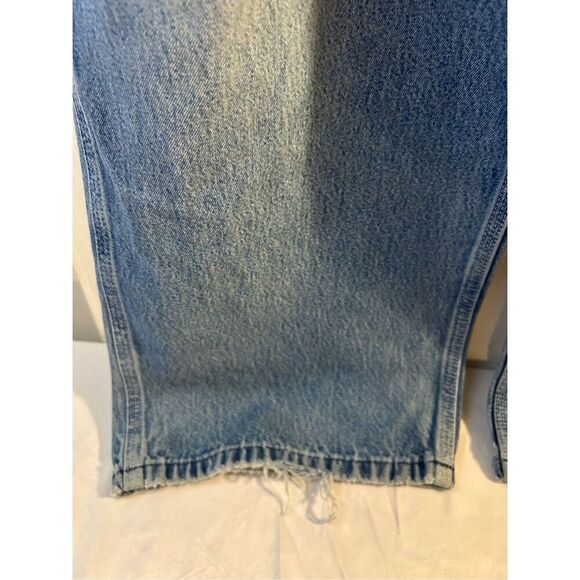 Carhartt 38x28 blue jean denim overalls USA thrashed‎ (missing buckle) rn#14806 - Picture 10 of 14